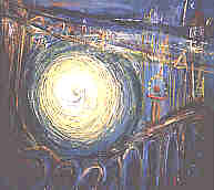 Lichtkugel mit Jongleur